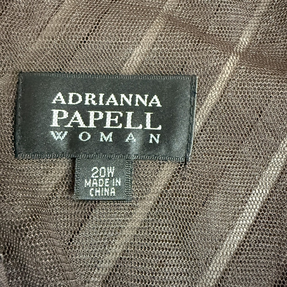 Adrianna Papell Dress Womens 20W Brown Tiered Ruffle Sheath Cocktail Party NEW - Picture 4 of 13